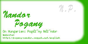 nandor pogany business card